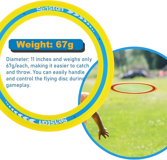 Senston Flying Discs Easily Catch and Throw Sports Disc 11 Inch Soft Flying Discss for All Players
