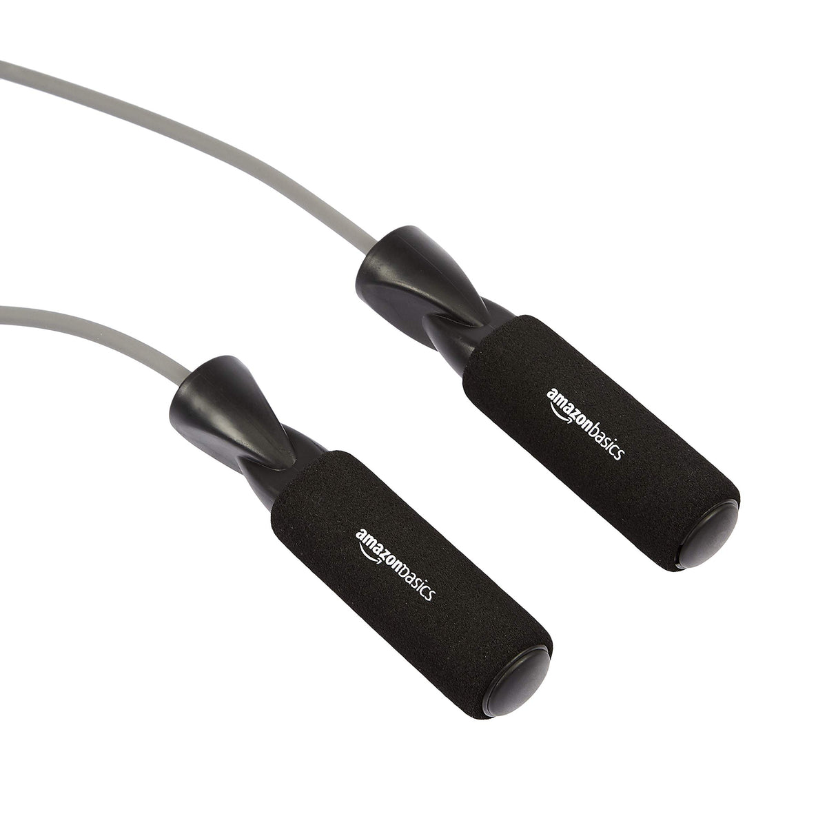 Amazon Basics Jump Rope for Exercise, Cardio and Home Workout, Length Adjustable, 118 Inches, Grey