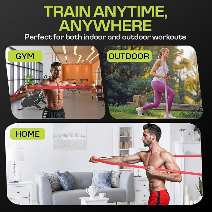 Fabric Resistance Bands for Working Out with 5 Strength Levels - Extra Light to Extra Heavy, Thick