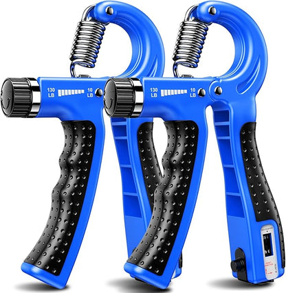 KDG Hand Grip Strengthener 2 Pack Adjustable Resistance 10-130 lbs Forearm Exerciser，Grip Strength