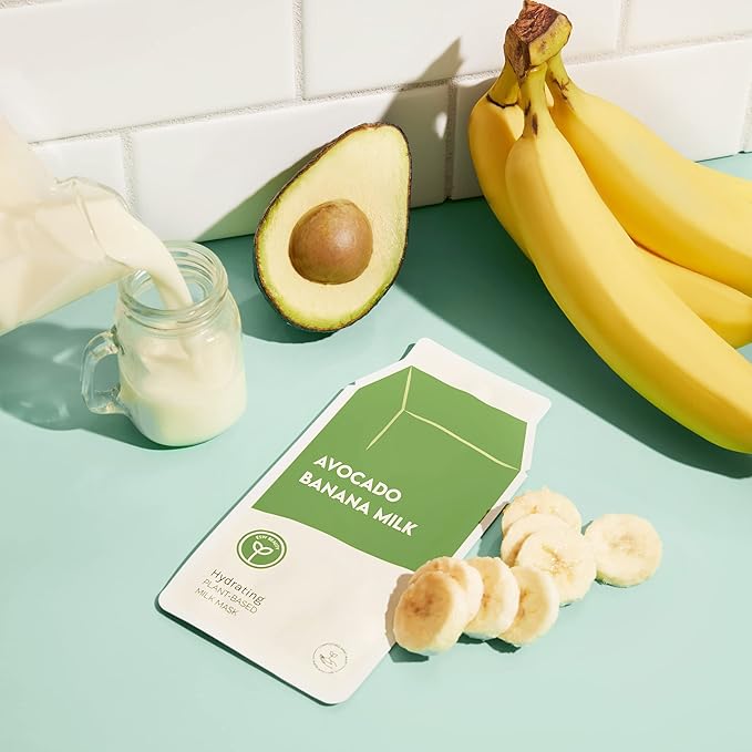 ESW Beauty Avocado Banana Milk - Hydrating Plant-Based Milk Face Mask - Moisturizing with Avocado &
