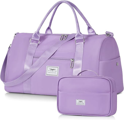 FIORETTO Womens Gym Tote Duffle Bag with Toiletry Bag, Sports Duffel Overnight Hospital Workout