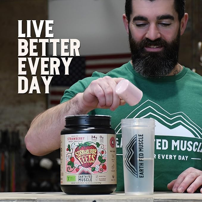 Earth Fed Muscle Strawberry?¯Feels??Forever) ??Irish Truly Grass?‘Fed Whey Protein Isolate, No