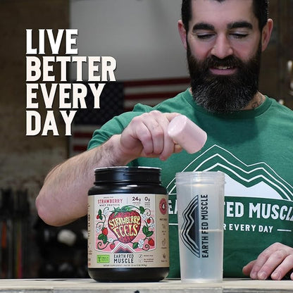 Earth Fed Muscle Strawberry?¯Feels??Forever) ??Irish Truly Grass?‘Fed Whey Protein Isolate, No