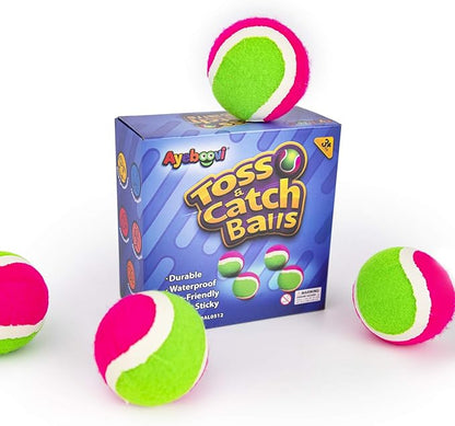 Ayeboovi Replacement Sticky Balls, 4 Packs, 2.6 Inch Diameter, Suitable for Toss and Catch Game