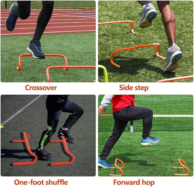 Speed & Agility Ladder Training Equipment Set, Includes 12 Rung 20ft Agility Ladder, 4 Agility