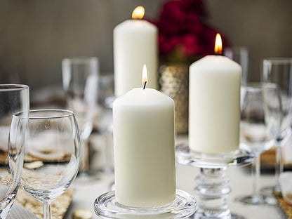 BOLSIUS 6 Ivory Pillar Candles Bulk - 3x6 Inches Candle Set - 70+ Hours Clean Burning - No Palm Oil