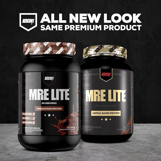 REDCON1 MRE Lite Whole Food Protein Powder, Oatmeal Chocolate Chip - Low Carb & Whey Free Meal