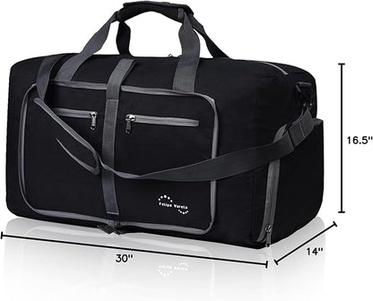 Felipe Varela Duffle Bag with Shoes Compartment and Adjustable Strap,Foldable Travel Duffel Bags