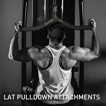 LAT Pull Down Bar for Cable Machine, LAT Pulldown Attachments T Bar V Bar Cable Attachment, Back