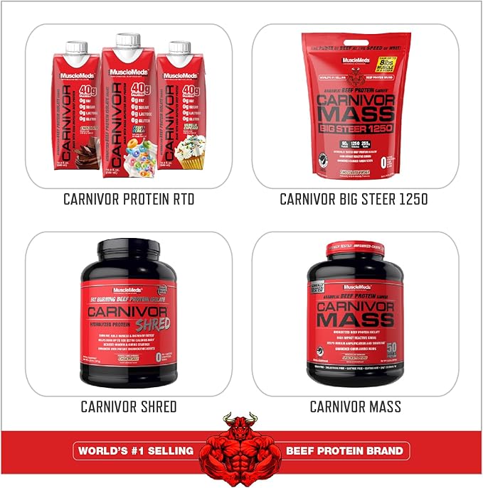 MuscleMeds Carnivor Beef Protein Isolate, 0 Lactose, 0 Sugar, 0 Fat, 0 Cholesterol, Halal