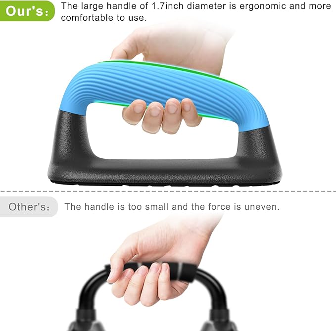 Kipika Push Up Bars, Pushup Stands, Anti-Slip Soft Plastic Push Up Handles, Bottom Anti-Slip Pad