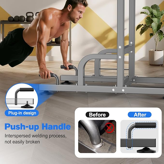 RELIFE REBUILD YOUR LIFE Power Tower Pull Up Bar Station Workout Dip Station for Home Gym Strength