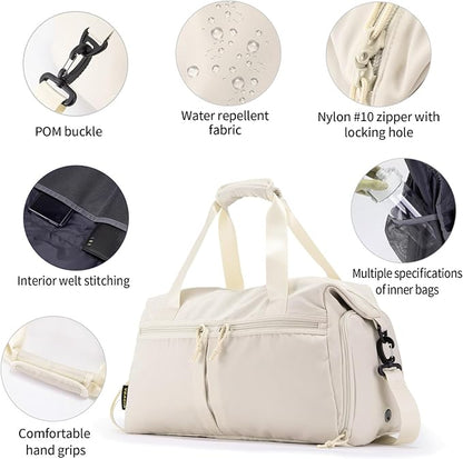 Weekender Duffel Bag with Shoe Compartment And Wet Pocket-Luggage Everyday Overnight Bag for Men