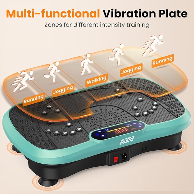 AXV Vibration Plate Fitness Platform Exercise Machine Vibrating Shaking Full Body Shaker Workout