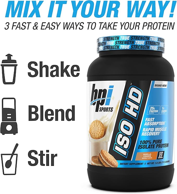 BPI Sports ISO HD Isolate Protein Powder ??100% Whey Isolate, Protein Powder for Muscle Gain
