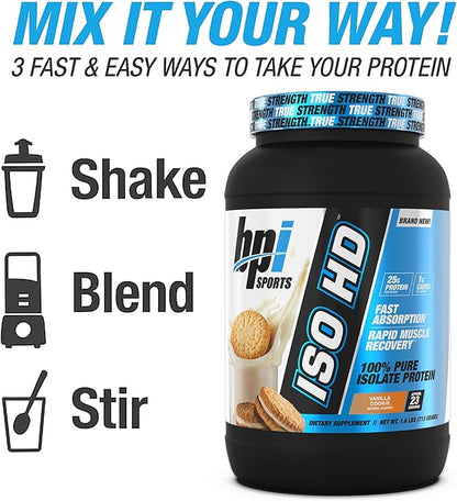 BPI Sports ISO HD Isolate Protein Powder ??100% Whey Isolate, Protein Powder for Muscle Gain