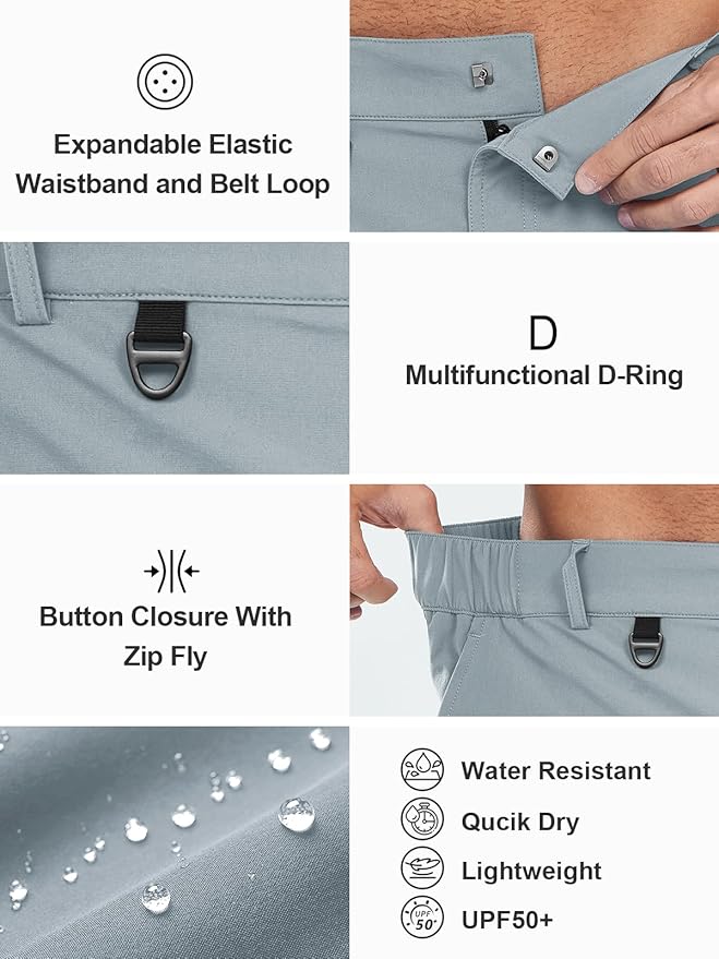 NORTHYARD Men's Cargo Hiking Shorts 9" Lightweight Outdoor Tactical Work Camping Sport Golf Casual