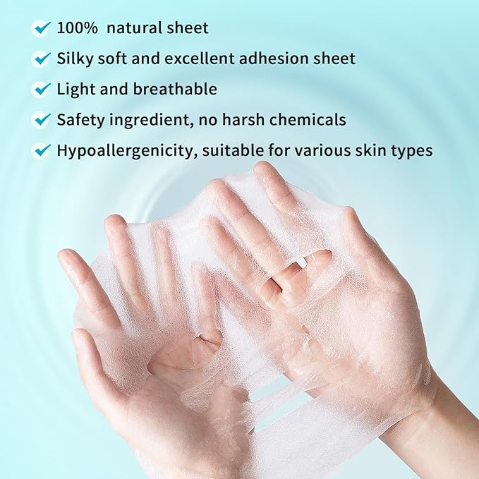 12 Pack Sheet Face Masks Skincare, Collagen Face Mask Hyaluronic Acid Hydrating Face Sheet Masks