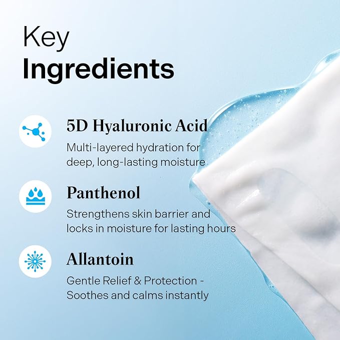 Torriden DIVE IN Hyaluronic Acid Facial Mask (10 sheets) | Extra Moisturizing Care | Hyaluronic