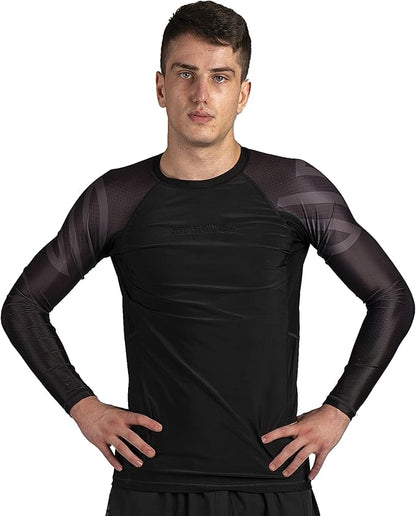 Sanabul Essential Long Sleeve Compression Training Rash Guard for MMA BJJ Wrestling Grappling and