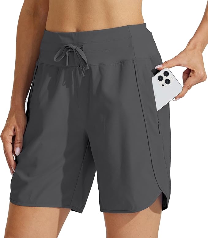 Willit Women's 7" Athletic Running Shorts Long Workout Hiking Shorts Quick Dry High Waisted Active