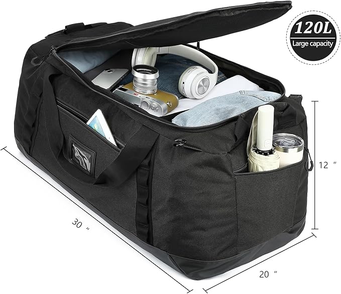 TUGUAN Extra Large Travel Duffle Bag Backpack for Men with Adjustable Dividers 120L Big Weekend
