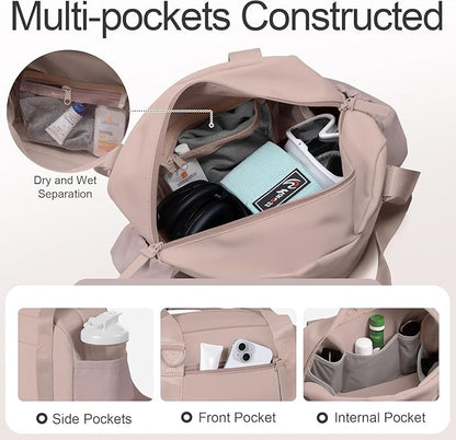Small Gym Bag 14 inch for Women & Men Mini Gym Duffel Bag with Wet Compartment Waterproof Travel