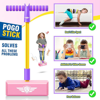 CUUGO LET'S GO! CG Jumping Promotes Growing Taller- Pogo Stick Foam Pogo Jumper for Kids, Toys for