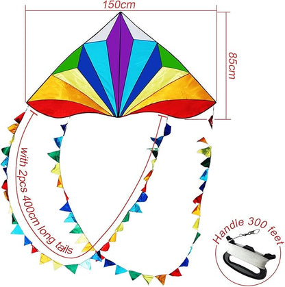 HONBO Large Delta Kite for Kids & Adults,Extremely Easy to Fly Kite for Beach Trip,String Line