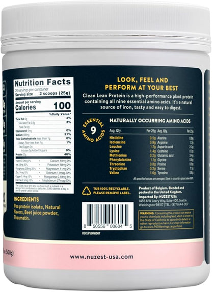 Nuzest - Pea Protein Powder - Clean Lean Protein, Premium Vegan Plant Based Protein Powder, Dairy
