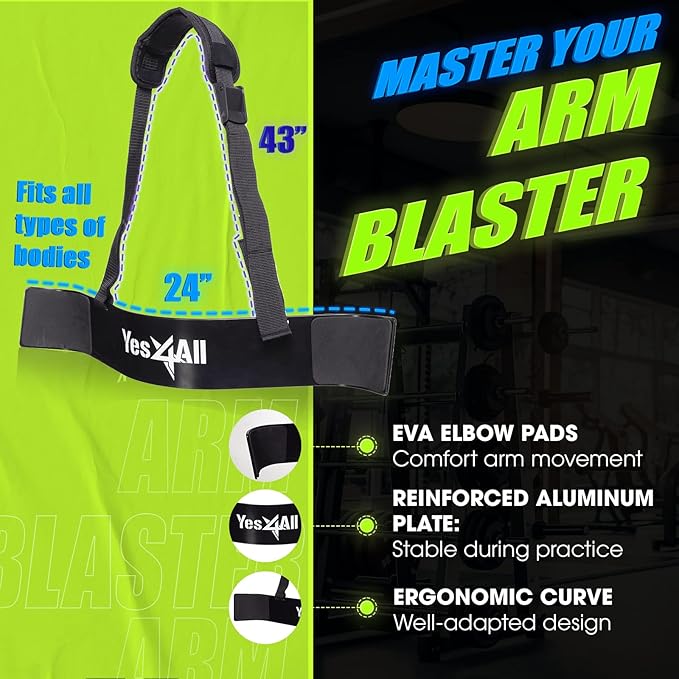 Yes4All Arm Blaster for Biceps & Triceps Dumbbells, 2-Layers Neck Cushion Bicep Curl Support