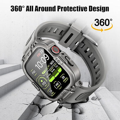 Dsytom Waterproof Case with Band Compatible for Apple Watch Band 46mm 45mm 44mm 42mm(S11/10) 41mm