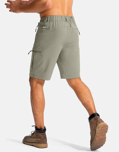 Pudolla Men's Hiking Cargo Shorts 9" Lightweight Outdoor Work Shorts for Men Travel Golf Camping
