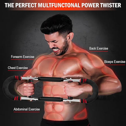 Latest-Gen Twister Arm Trainer, Adjustable Power Spring Workout Bar, Forearm Triceps Chest
