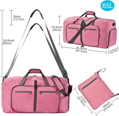 Felipe Varela Duffle Bag with Shoes Compartment and Adjustable Strap,Foldable Travel Duffel Bags