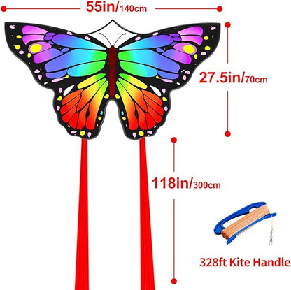 Butterfly Kites for Kids and Adults, Easy to Fly Large Single Line Kite for Boys and Girls - 55" x