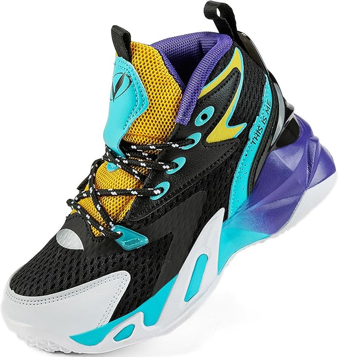 VITUOFLY Kids Basketball Shoes Boys Air Cushion Sneakers Girls Mid Top School Hoops Shoes Non-Slip