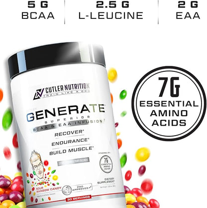 Cutler Nutrition Generate EAA and BCAA Powder: Best Branched Chain Amino Acids Supplement with