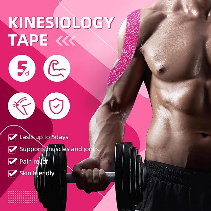OK TAPE Kinesiology Tape Bulk 103Feet, Pro Adhesive, Water-Resistant k Tape, Elastic Athletic Tape