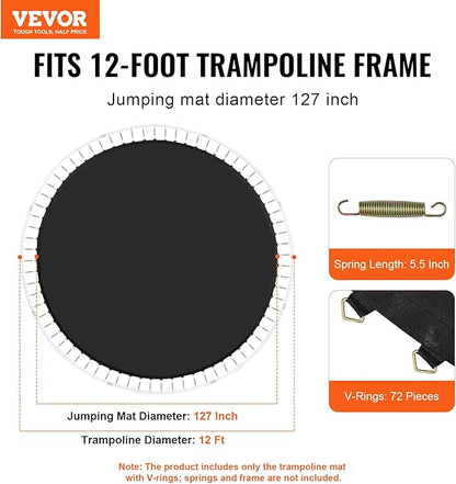 VEVOR Replacement Trampoline Mat, Universal Jumping Round Trampoline, Reinforce UV-Resistant Mat