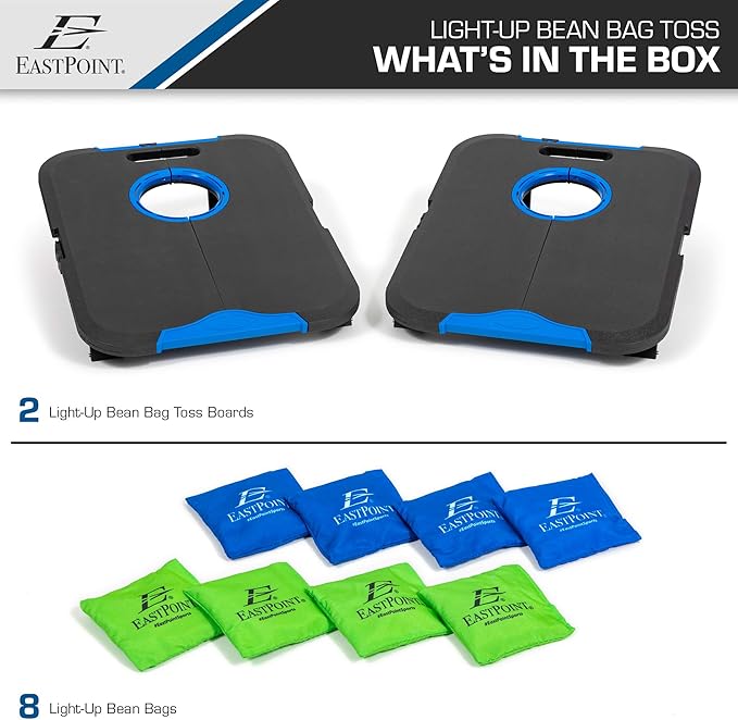 EastPoint Sports Go! Gater Cornhole – Light-Up and Travel Versions – Easy Storage & Light-Weight