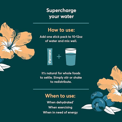 Low Sodium Electrolyte Drink Mix - Natural Electrolytes, Organic Fruits and Greens - No Added Sugar