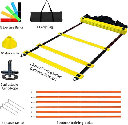 Soccer Agility Training Poles Equipment |Adjustable Soccer Equipment for Training Includes 6