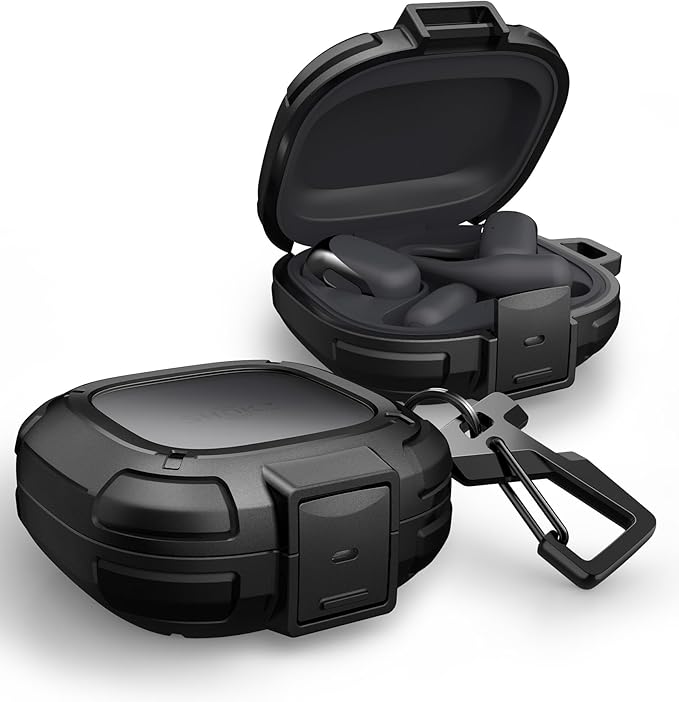 Dexnor for Shokz OpenFit 2 Case with Drop-Proof Lock, Shockproof Rugged Bumper Cases Protective