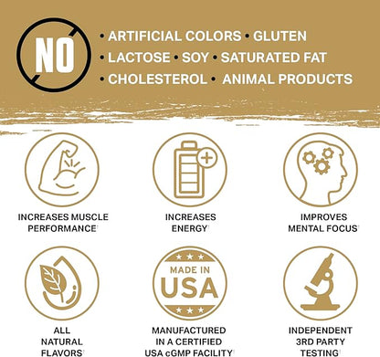 Ambrosia Kinetic Organic Preworkout, Mushroom Enhanced Natural Pre Workout Supplement, Nootropic