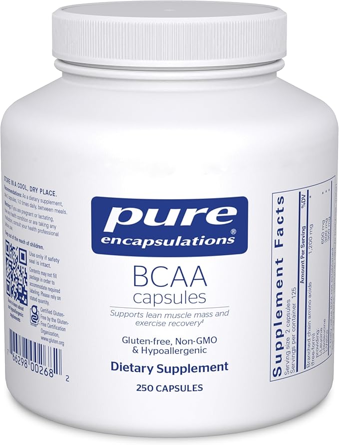 Pure Encapsulations BCAA Capsules | Hypoallergenic Supplement to Support Muscle Function During