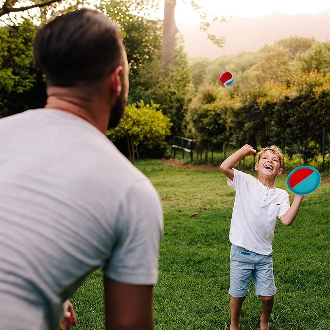 EVERICH Upgraded Toss and Catch Ball Game Set - Indoor and Outdoor Games for Kids 3-12, Beach Sand