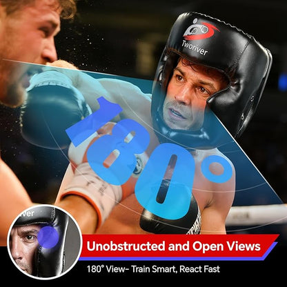 Boxing Headgear 1 or 2 Pack, One Size Fits All Ages MMA Headgear, Closed Type Boxing Helmet
