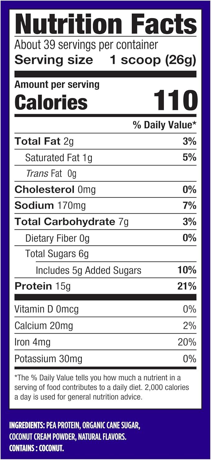 Vega Protein Made Simple Protein Powder, Vanilla - Stevia Free, Vegan, Plant Based, Healthy, Gluten